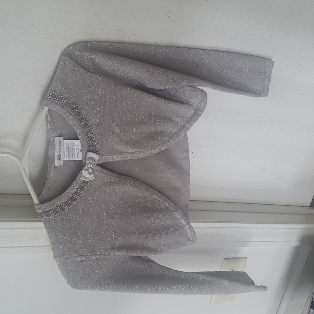 Girl s Bonnie Jean Silver Dress Sweater Size M